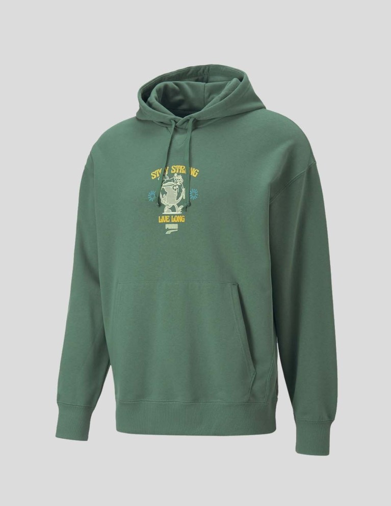 Sudadeira PUMA downtown graphic hoodie deep forest
